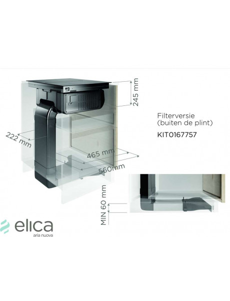 ELICA Recycling kit plinth-out for Nikolatesla FIT / FIT 3Z / FIT XL / PRIME S / ALPHA (Filters included)