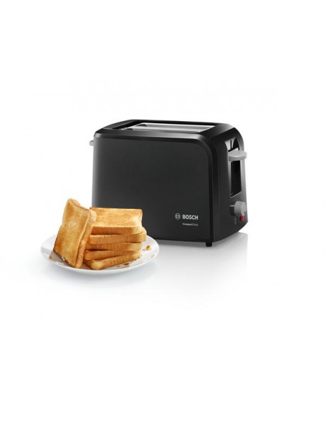 Bosch CompactClass Toaster TAT3A013 Power 980 W, Number of slots 2, Housing material Plastic, Black/Light gray