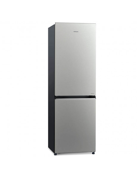 Hitachi Refrigerator R-B411PRU0 Energy efficiency class F, Free standing, Combi, Height 190 cm, No Frost system, Fridge net capacity 215 L, Freezer net capacity 115 L, 43 dB, Brilliant Silver