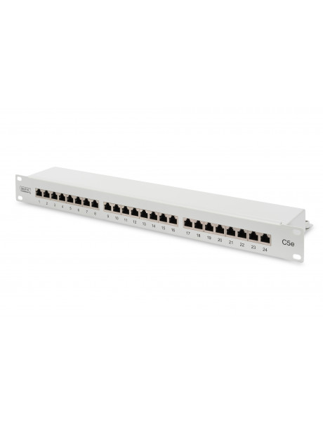 Digitus Patch Panel DN-91524S White, 48.2 x 4.4 x 10.9 cm, Category: CAT 5e; Ports: 24 x RJ45; Retention strength: 7.7 kg; Insertion force: 30N max