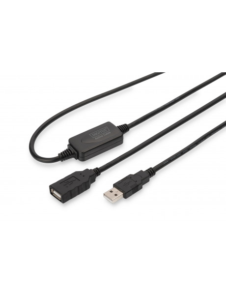 Digitus Active USB 2.0 Repeater/Extension Cable DA-73100-1 10 m, Black