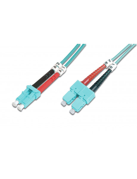 Digitus FO Patch Cord, Duplex, LC to SC MM OM3 50/125 µ, 1 m