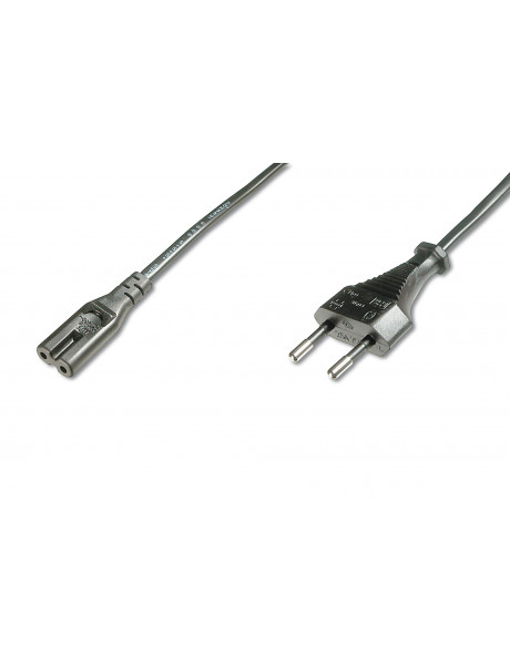 Digitus Power Cord, Schuko Euro - C7 M/F, H03VVH2-F2G 0.75qmm 1.2 m, Black
