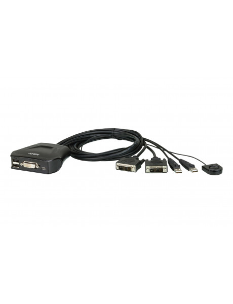 Aten 2-Port USB DVI Cable KVM Switch with Remote Port Selector