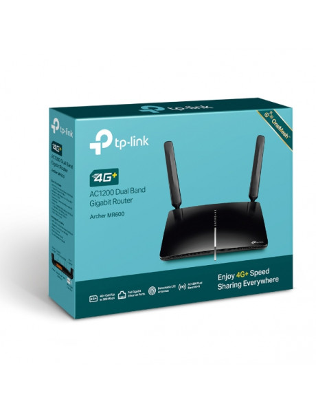 4G+ LTE Router | Archer MR600 | 802.11ac | 300+867 Mbit/s | 10/100/1000 Mbit/s | Ethernet LAN (RJ-45) ports 3 | Mesh Support No | MU-MiMO No | 4G | Antenna type 2xDetachable