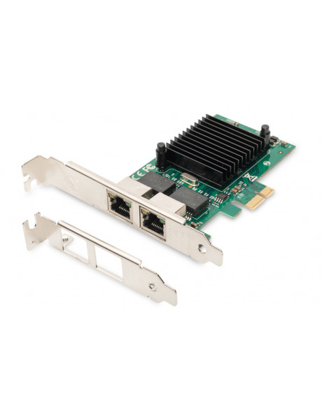 Digitus Gigabit Ethernet PCI Express Card, 2-port 32-bit, low profile bracket, Intel chipset DN-10132