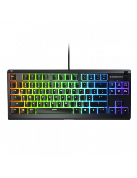 SteelSeries Gaming Keyboard Apex 3 Tenkeyless, RGB LED light, US Layout, Black, Wired, Whisper-Quiet Switches