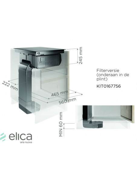 ELICA Recycling kit plinth-in for Nikolatesla FIT / FIT 3Z / FIT XL / PRIME S / ALPHA  (Filters included)