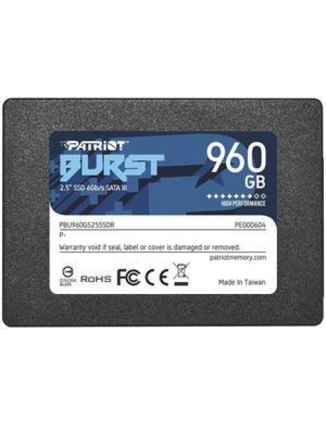 SSD|PATRIOT|Burst Elite|960GB|SATA 3.0|3D NAND|Write speed 320 MBytes/sec|Read speed 450 MBytes/sec|2,5