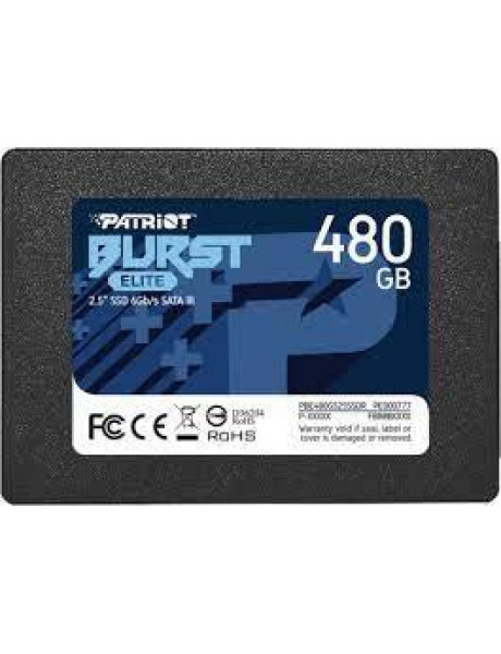 SSD|PATRIOT|Burst Elite|480GB|SATA 3.0|3D NAND|Write speed 320 MBytes/sec|Read speed 450 MBytes/sec|2,5