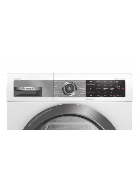 Bosch Dryer mashine WTX8HEL9SN Energy efficiency class A+++, Front loading, 9 kg, Heat pump, TFT, Depth 60 cm, Wi-Fi, Steam function, White, Home Connect