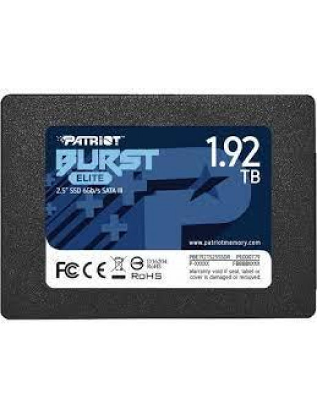 SSD|PATRIOT|Burst Elite|1.92TB|SATA 3.0|3D NAND|Write speed 320 MBytes/sec|Read speed 450 MBytes/sec|2,5