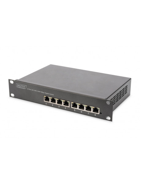 Digitus 8-port Gigabit Ethernet Switch  DN-80114 10/100/1000 Mbps (RJ-45), Unmanaged, Rackmountable, Power supply type Internal, Ethernet LAN (RJ-45) ports 8