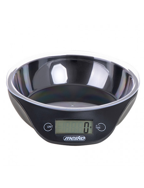 Mesko | Kitchen scale with a bowl | MS 3164 | Maximum weight (capacity) 5 kg | Graduation 1 g | Display type LCD | Black