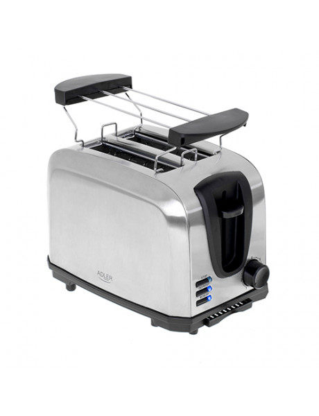 Adler Toaster AD 3222 Power 700 W Number of slots 2 Housing material Stainless steel Silver