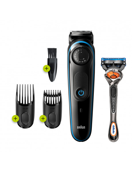 Braun Beard trimmer BT3240 Operating time (max) 80 min, Number of length steps 39, Step precise 0.5 mm, NiMH, Black/Blue, Cordless and corded