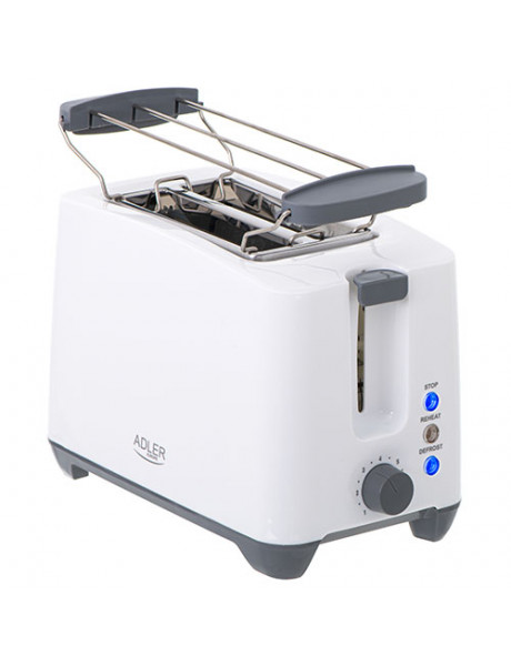 Adler Toaster AD 3216 Power 750 W Number of slots 2 Housing material Plastic White