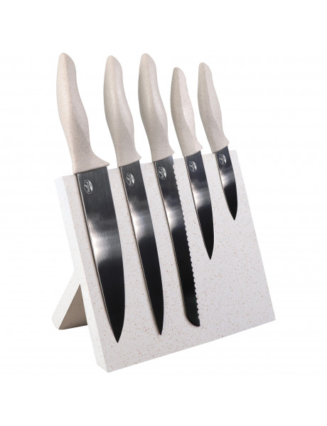 Stoneline Knife Block Natural Line 21197  Folding stand, 5 pc(s), Dishwasher proof, 9/12.5/20.1/20.2 cm