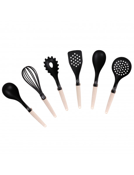 Stoneline | Natural Line | 21582 | Kitchen utensil set | 6 pc(s) | Dishwasher proof | Black/Beige