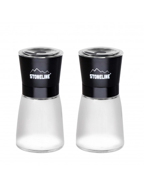 Stoneline Salt and pepper mill set 21653 Mill Housing material Glass/Stainless steel/Ceramic/PS The high-quality ceramic grinder is continuously variable and can be adjusted to various grinding degrees. Spices can be ground anywhere between powdery and co
