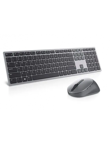 Dell Premier Multi-Device Keyboard and Mouse   KM7321W Keyboard and Mouse Set, Wireless, Batteries included, US/LT, Titan grey