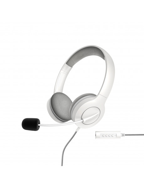 Energy Sistem Headset Office 3 White (USB and 3.5 mm plug, volume and mute control, retractable boom mic) | Energy Sistem | Headset Office 3 | Wired Earphones | Wired | On-Ear | Microphone | White