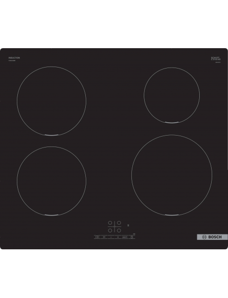 Bosch | PUE611BB5E | Hob | Induction | Number of burners/cooking zones 4 | Touch | Timer | Black