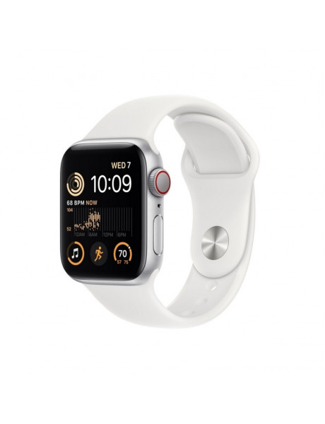 Apple Watch SE GPS + Cellular 40mm Silver Aluminium Case with White Sport Band - Regular 2nd Gen