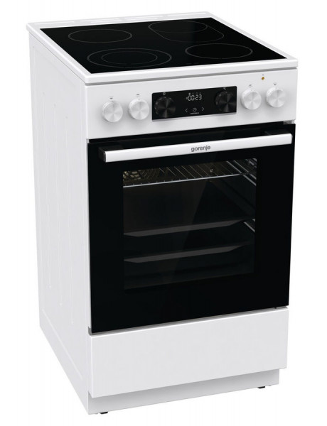 Gorenje Cooker GECS5C70WA Hob type Vitroceramic, Oven type Electric, White, Width 50 cm, Grilling, LED, 70 L, Depth 59.4 cm