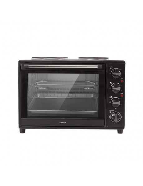 ORAVA Electric oven with two hot plates Elektra X3 34 L, Electric, Mechanical, Black