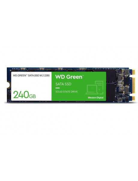 SSD|WESTERN DIGITAL|Green|240GB|M.2|SATA 3.0|Read speed 545 MBytes/sec|1.5mm|MTBF 1000000 hours|WDS240G3G0B