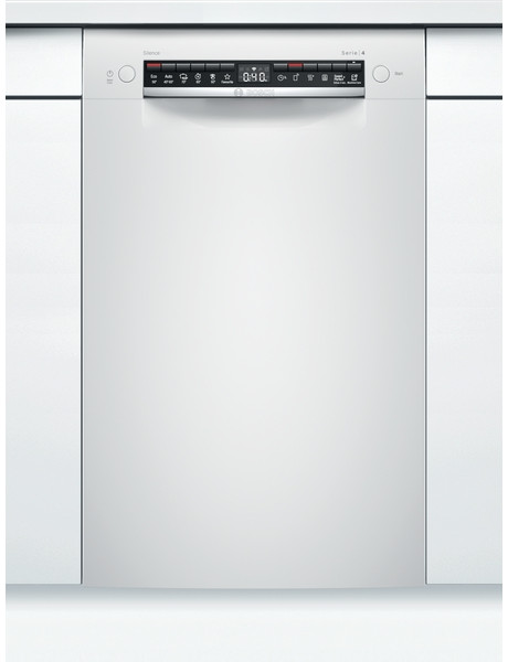 Bosch Serie 4 Dishwasher SPU4HMW53S Built-under, Width 45 cm, Number of place settings 10, Number of programs 6, Energy efficiency class E, Display, AquaStop function, White