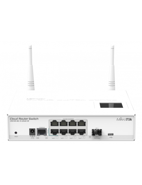 MikroTik Cloud Router Switch CRS109-8G-1S-2HnD-IN Managed L3, Desktop, 1 Gbps (RJ-45) ports quantity 8, SFP ports quantity 1, License level 5, 802.11b/g/n