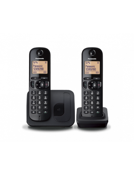 Panasonic Cordless KX-TGC212FXB Black Caller ID Phonebook capacity 50 entries Built-in display Speakerphone