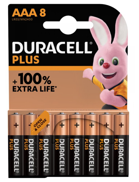 Duracell | AAA | Alkaline | 8 pc(s) | Plus MN2400