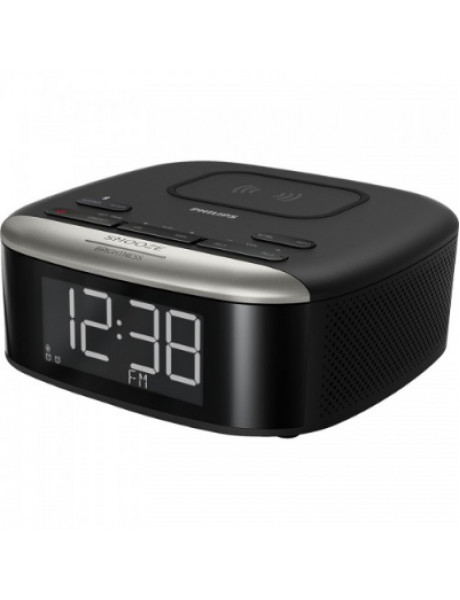 Philips Clock Radio TAR7606/10, Wireless Qi phone charger, Bluetooth streaming, Large, clear display