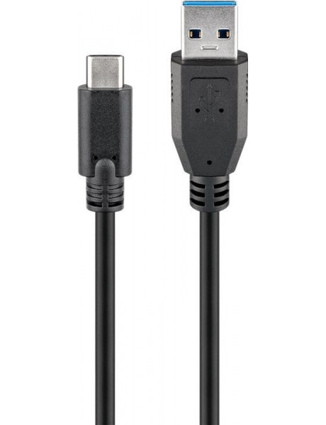 Goobay 71221 USB-C to USB A 3.0 cable, black, 2m | Goobay | USB-C to USB-A USB-C male | USB 3.0 male (type A)