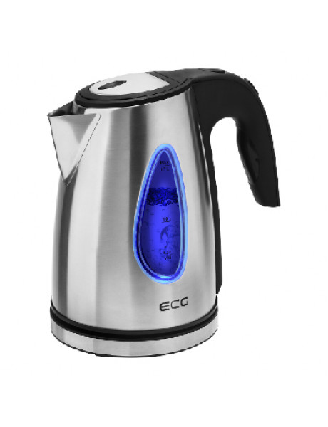 ECG RK 1740 Electric kettle, 1.7 L, 2000 W, Blue light, Stainless steel design