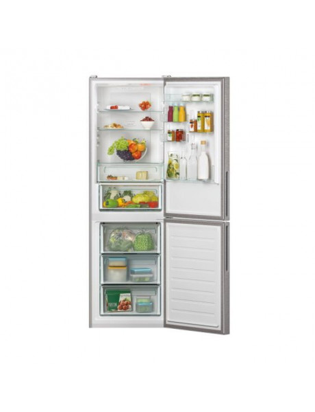 Candy Refrigerator CCE4T618EX	 Energy efficiency class E, Free standing, Combi, Height 185 cm, No Frost system, Fridge net capacity 222 L, Freezer net capacity 119 L, Display, 39 dB, Stainless steel