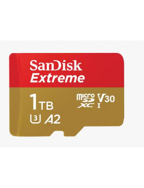 SDSQXAV-1T00-GN6MA SanDisk Extreme microSDXC 1TB + SD Adapter + 1 year RescuePRO Deluxe up to 190MB/s & 130MB/s Read/Write speeds A2 C10 V30 UHS-I U3, EAN: 619659188474