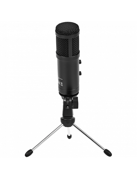LRG-CMT313 LORGAR Soner 313, Gaming Microphone, USB condenser microphone with Volume Knob & Echo Knob, Frequency Response: 80 Hz—17 kHz, including 1x Microphone, 1 x 2.5M USB Cable, 1 x Tripod Stand, dimensions: Ø47.4*158.2*48.1mm, weight: 243.0g, Black