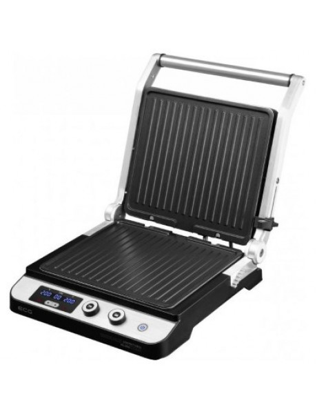 ECG Contact grill ECG KG 1000 GOURMET, 1650 - 2000W, 4 cooking positions, BBQ Booster, Inox color