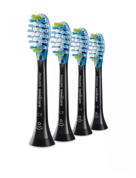 Philips | Toothbrush Heads | HX9044/33 Sonicare C3 Premium Plaque | Heads | For adults | Number of brush heads included 4 | Number of teeth brushing modes Does not apply | Sonic technology | Black