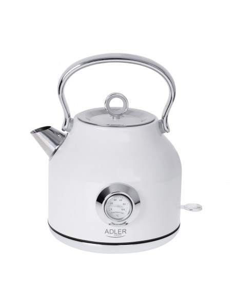 Adler | Kettle with a Thermomete | AD 1346w | Electric | 2200 W | 1.7 L | Stainless steel | 360° rotational base | White