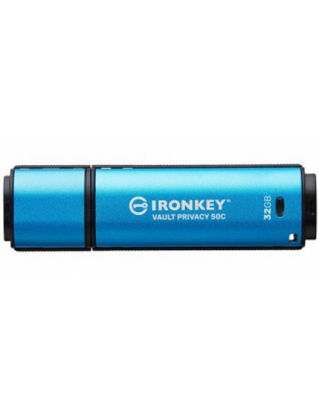 KINGSTON 32GB USB-C IRONKEY VAULT PRIVACY 50C AES-256 ENCRYPTED, FIPS 197