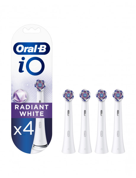Oral-B Toothbrush replacement iO Radiant White Heads, For adults, Number of brush heads included 4, White