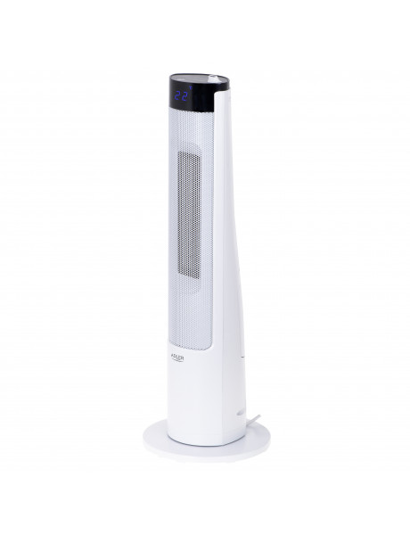Adler Tower Fan Heater with Humidifier AD 7730 Ceramic, 2200 W, Number of power levels 2, Suitable for rooms up to 25 m², White