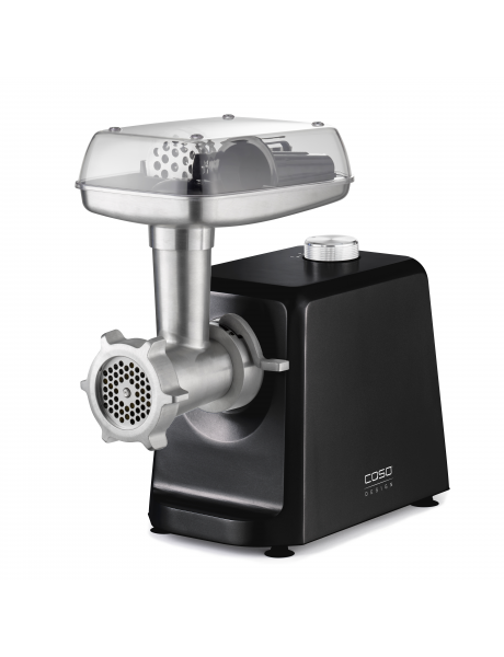 Caso Meat Mincer FW 2500 Black 2500 W Number of speeds 2 Throughput (kg/min) 2.5 3 stainless steel cutting plates (3 mm, 5 mm and 8 mm), Sausage filler, Cookie attachment with 4 moulds, Stuffer