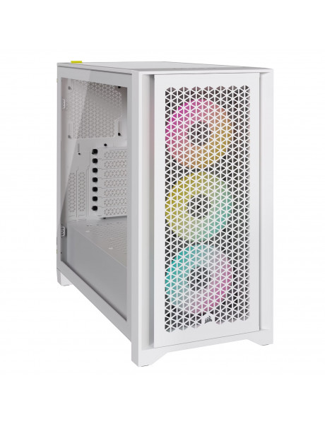 Corsair Tempered Glass PC Case iCUE 4000D RGB AIRFLOW Side window, White,  Mid-Tower, Power supply included No