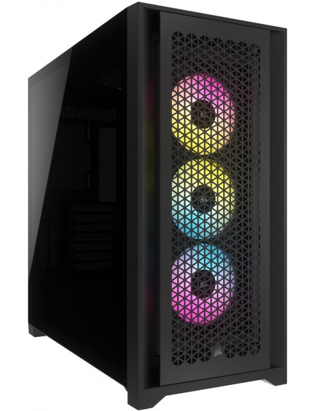 Corsair Tempered Glass PC Case iCUE 5000D RGB AIRFLOW Side window, Black,  Mid-Tower, Power supply included No